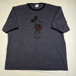 Disneyland Tokyo  Mickey Mouse Tshirt Blue Heather Early Y2k